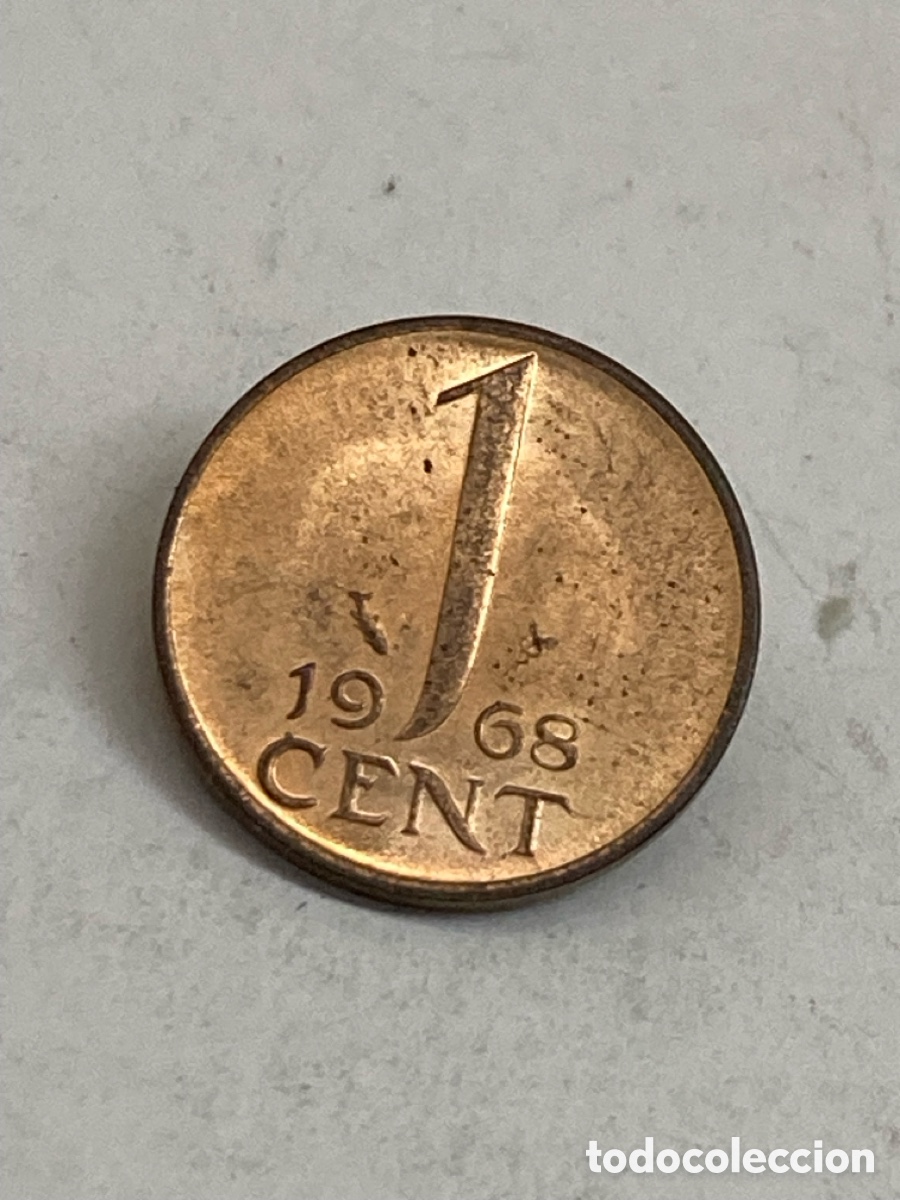 Monedas antiguas de Europa: Moneda 1 cent Holanda 1968 L38 - Foto 1
