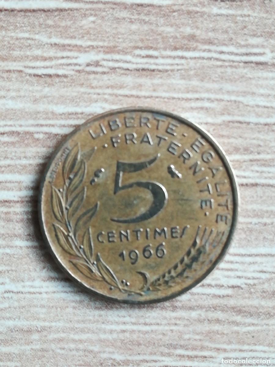 Monedas antiguas de Europa: MONEDA 5 CENTIMES FRANCIA. A&Ntilde;O 1966. - Foto 2
