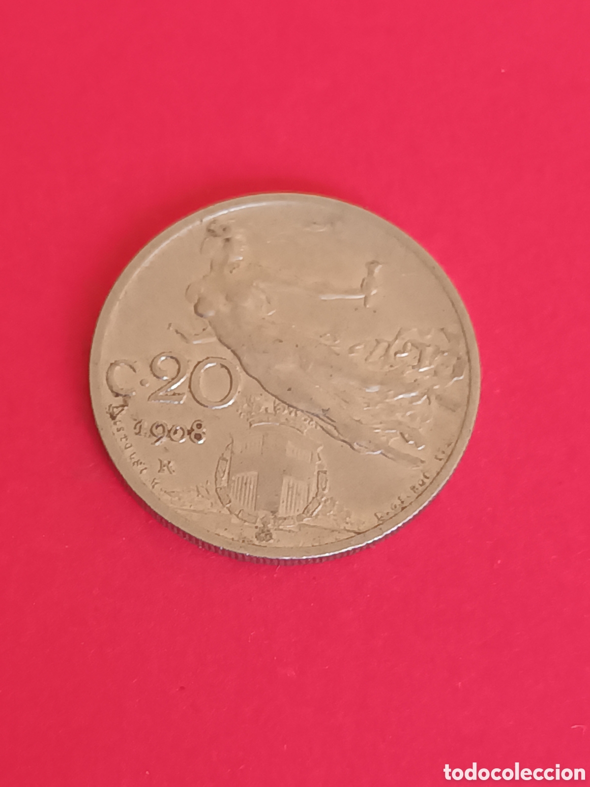 Monedas antiguas de Europa: ITALIA. 20 C&Eacute;NTIMOS DE 1908. - Foto 2