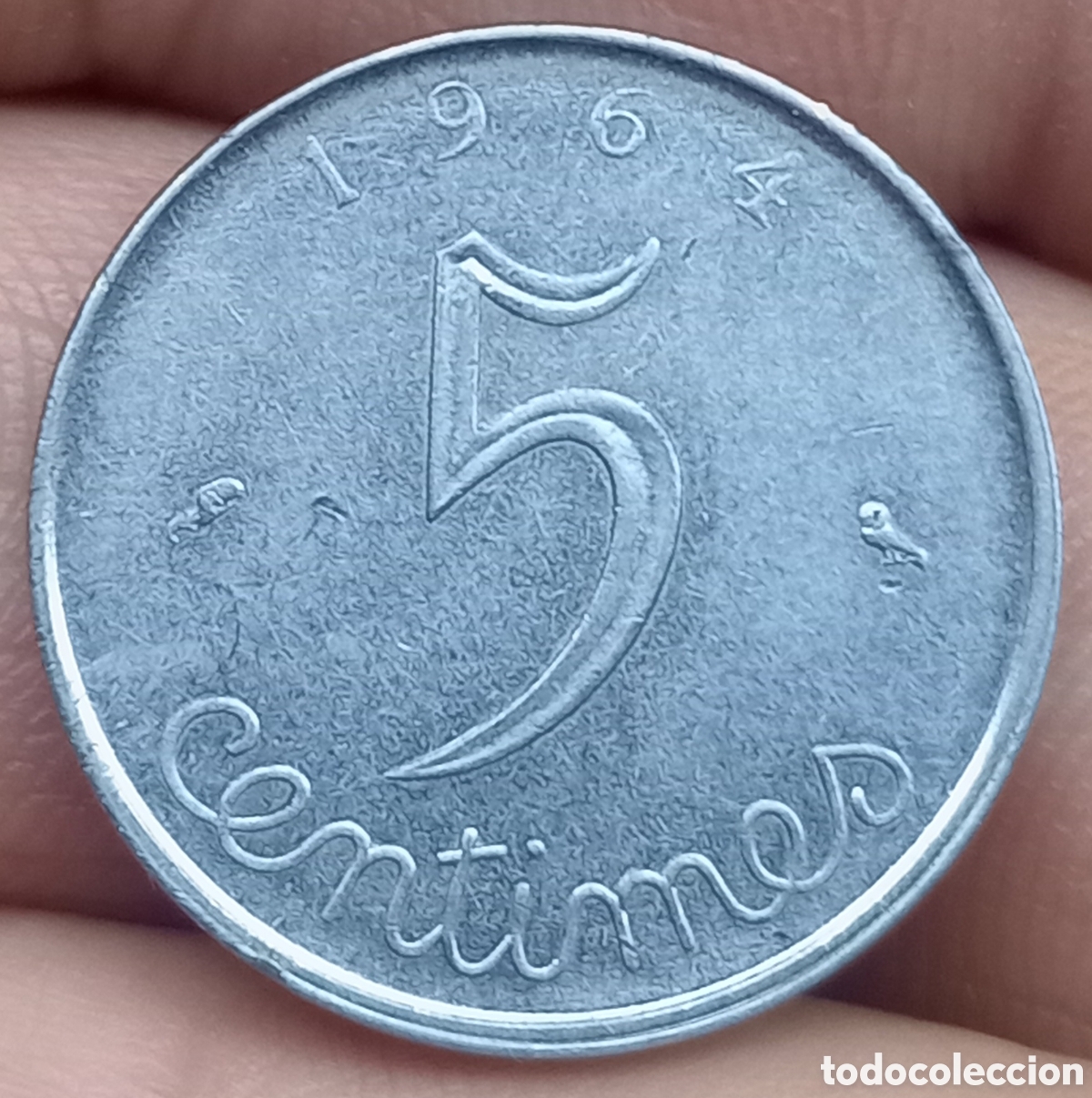 Monedas antiguas de Europa: Francia 5 c&eacute;ntimos 1964 - Foto 2