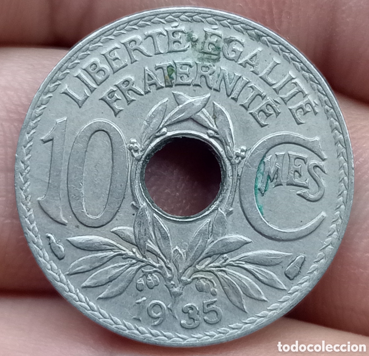 Monedas antiguas de Europa: Francia 10 c&eacute;ntimos 1935 - Foto 2