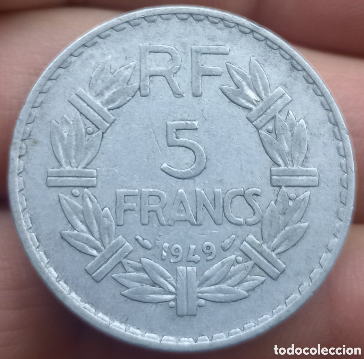 Monedas antiguas de Europa: Francia 5 francos 1949 - Foto 2