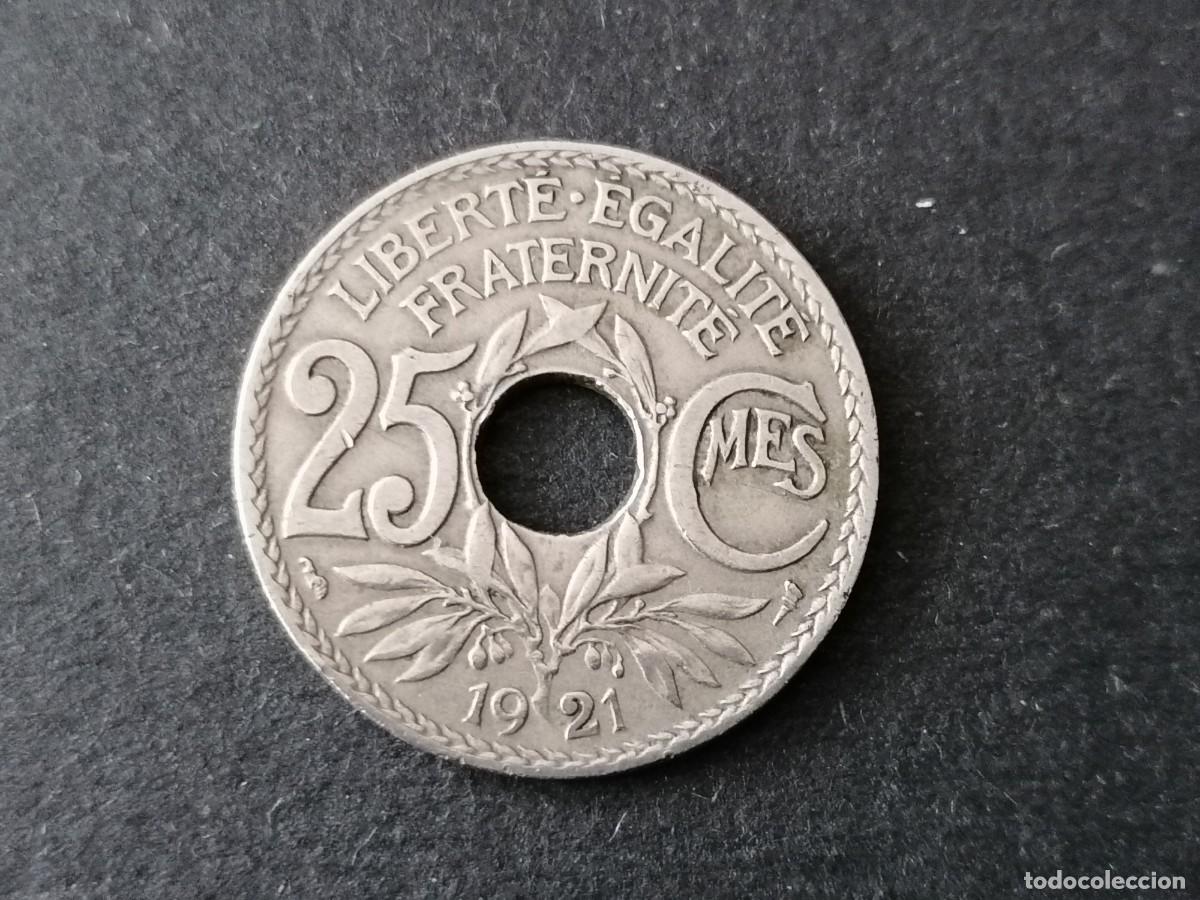 Monedas antiguas de Europa: Moneda 25 cent, Francia, 1921, MBC+ - Foto 1