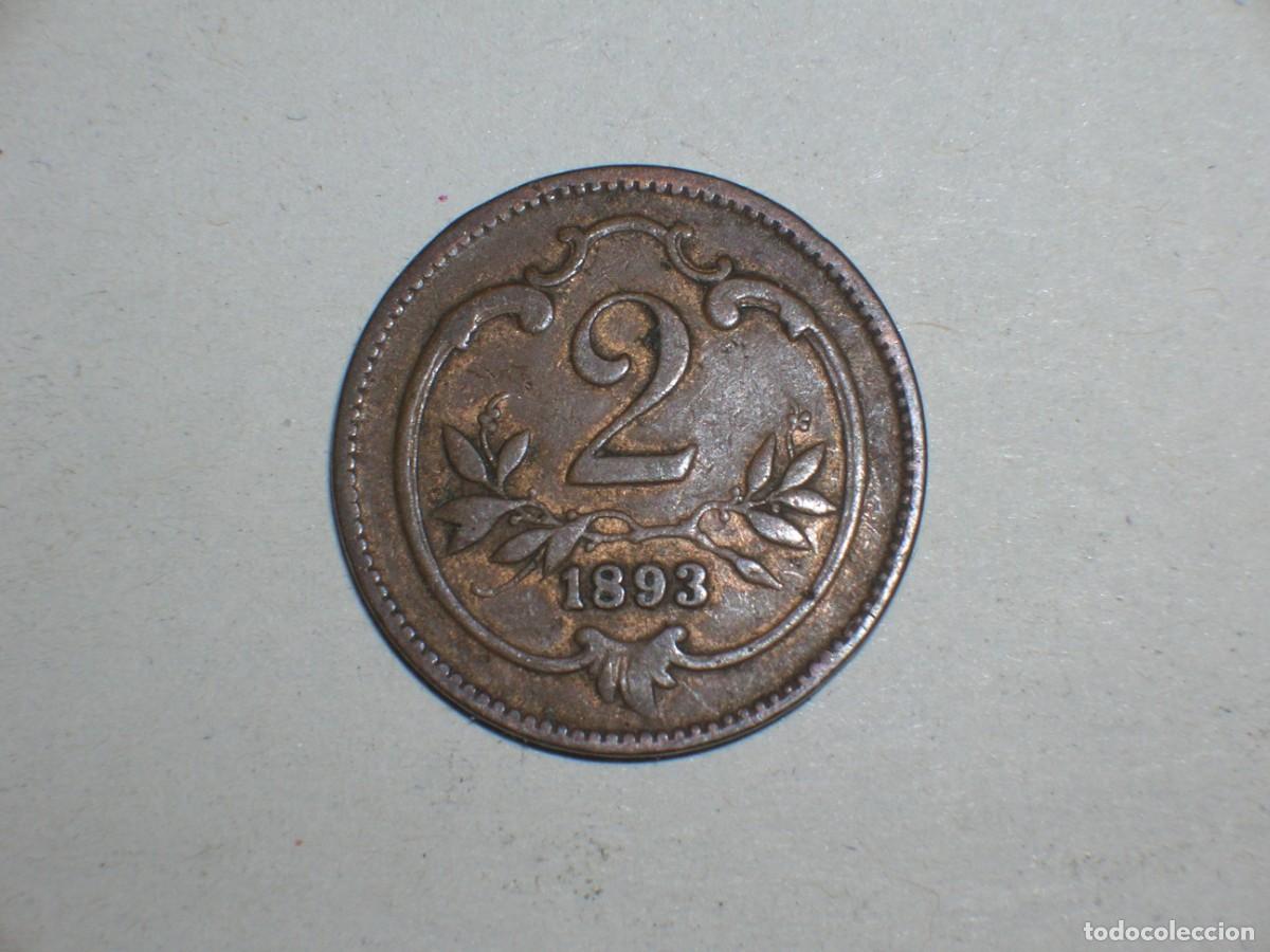 Monedas antiguas de Europa: AUSTRIA 2 heller 1893 (17363) - Foto 2