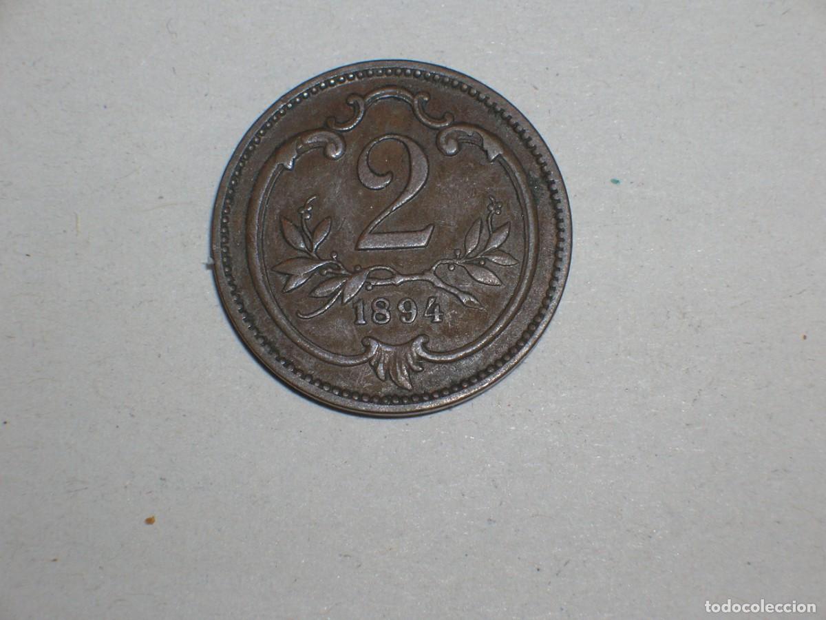 Monedas antiguas de Europa: AUSTRIA 2 heller 1894 (17366) - Foto 2