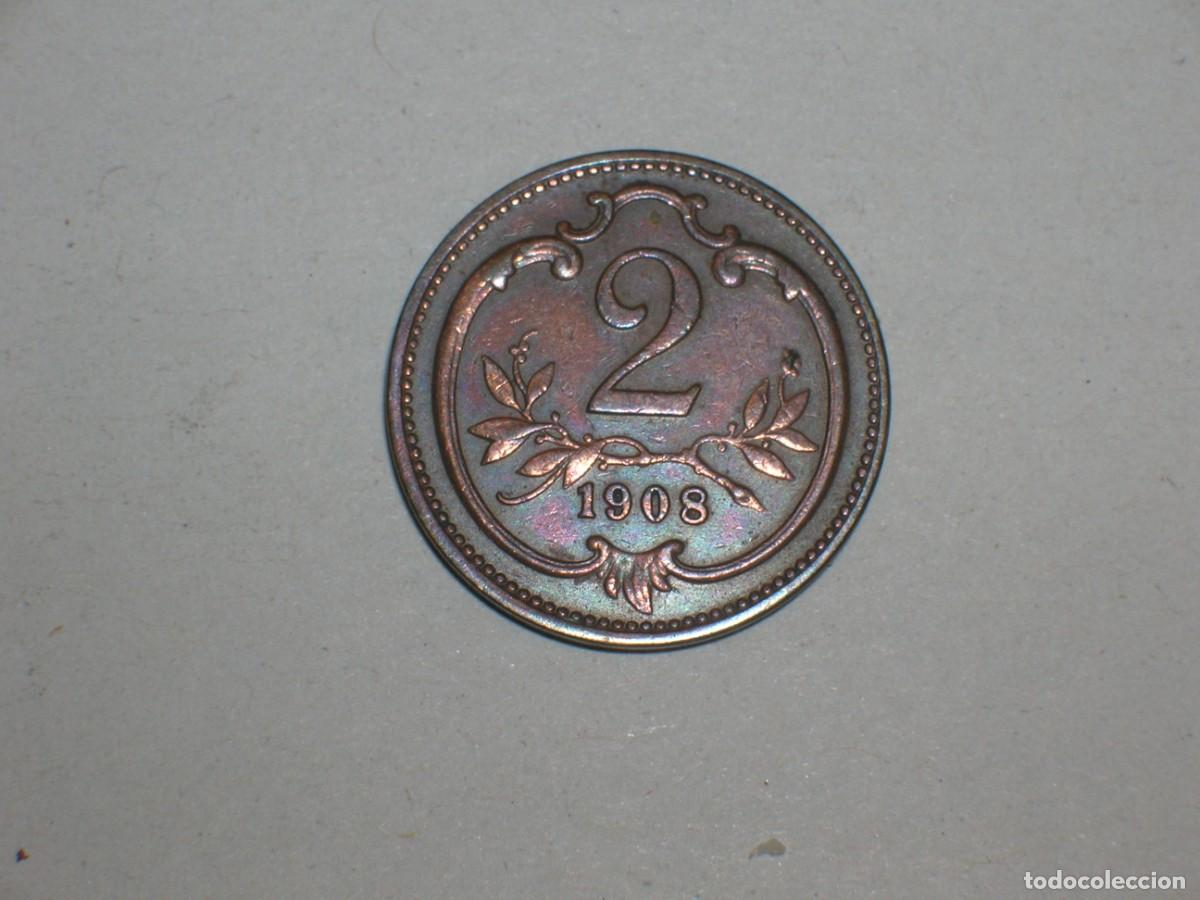 Monedas antiguas de Europa: AUSTRIA 2 heller 1908 (17412) - Foto 2