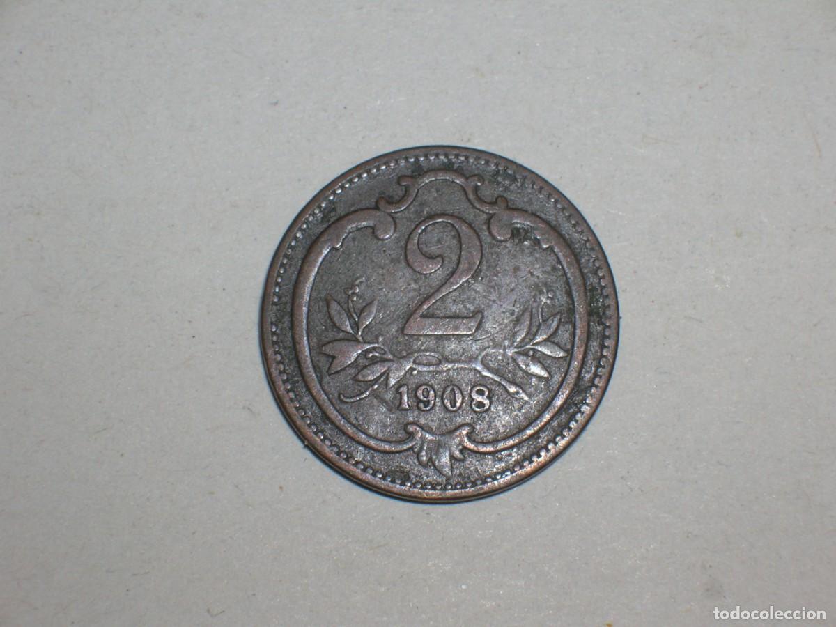 Monedas antiguas de Europa: AUSTRIA 2 heller 1908 (17413) - Foto 2