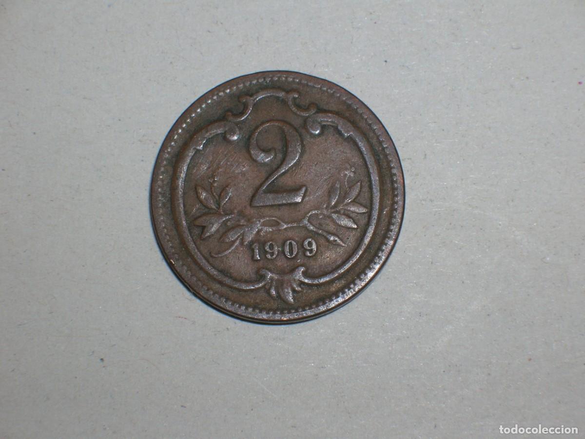 Monedas antiguas de Europa: AUSTRIA 2 heller 1909 (17418) - Foto 2