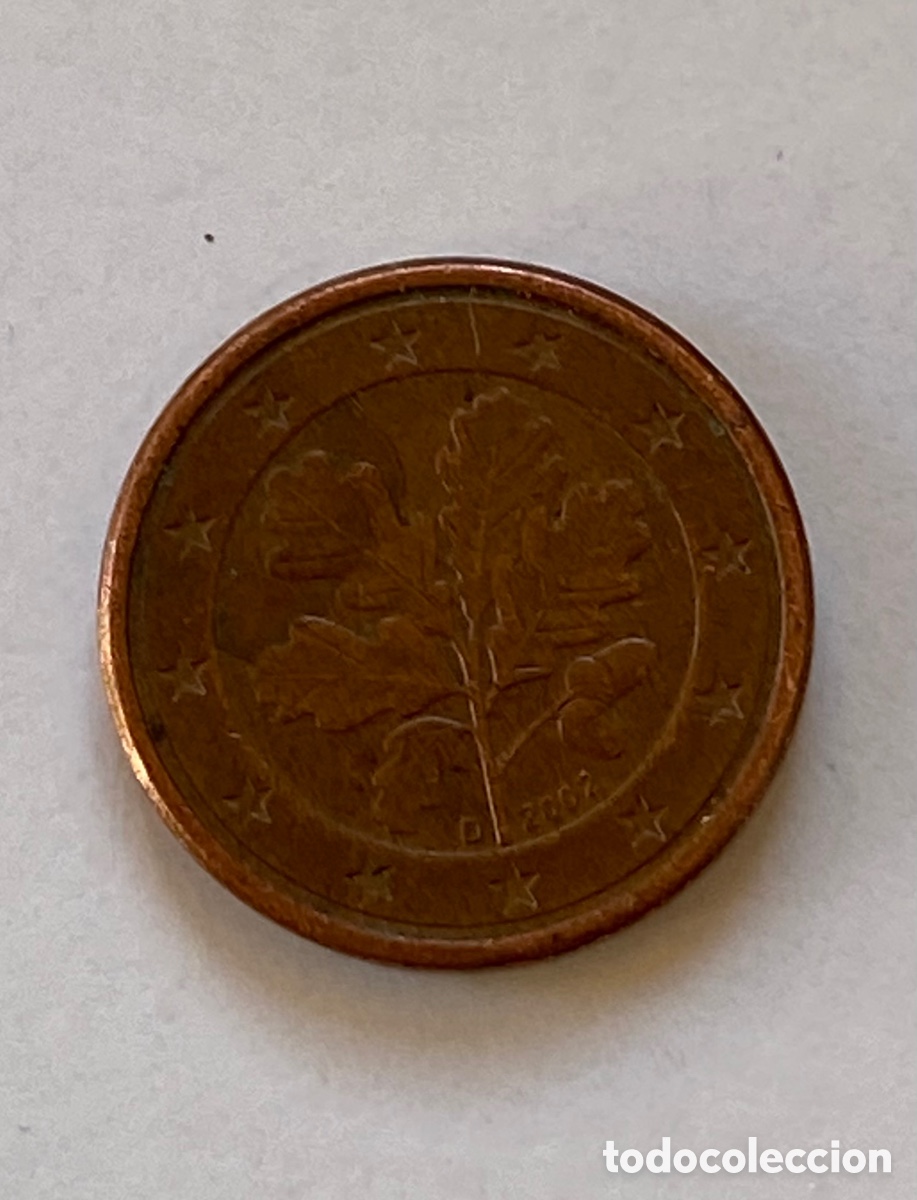 Monedas antiguas de Europa: Moneda 1 c&eacute;ntimo alemana 2002 - Foto 1