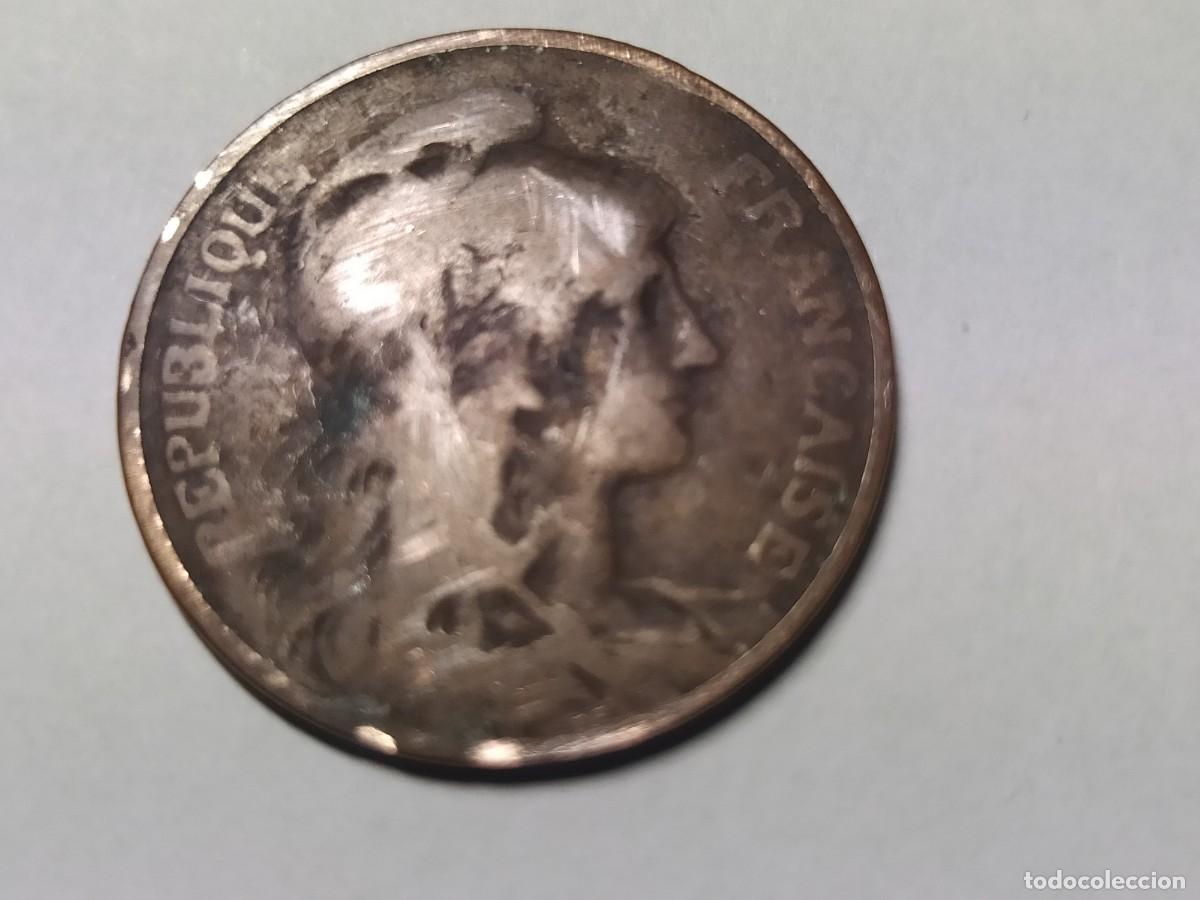 Monedas antiguas de Europa: 1 moneda 5 centimos Rep&uacute;blica Francesa 1908 - Foto 1