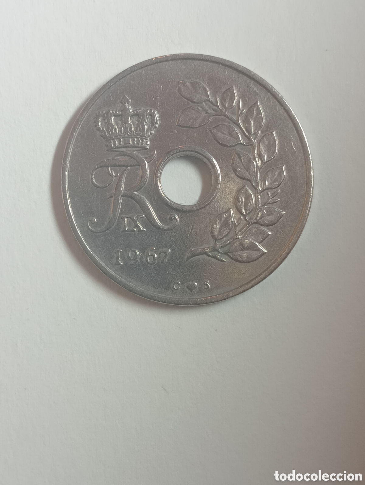 Monedas antiguas de Europa: DINAMARCA 25 &Oslash;RE 1967cs - Foto 2