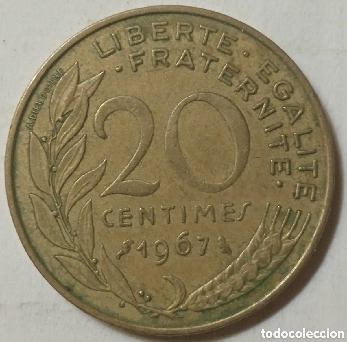 Monedas antiguas de Europa: 20 C&Eacute;NTIMOS/1967 (FRANCIA) - Foto 1