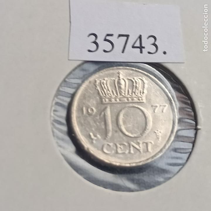 Monedas antiguas de Europa: Holanda 10 centimos 1977 - Foto 2