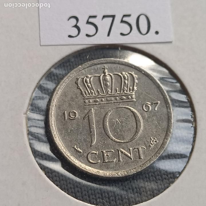 Monedas antiguas de Europa: Holanda 10 centimos 1967 - Foto 2