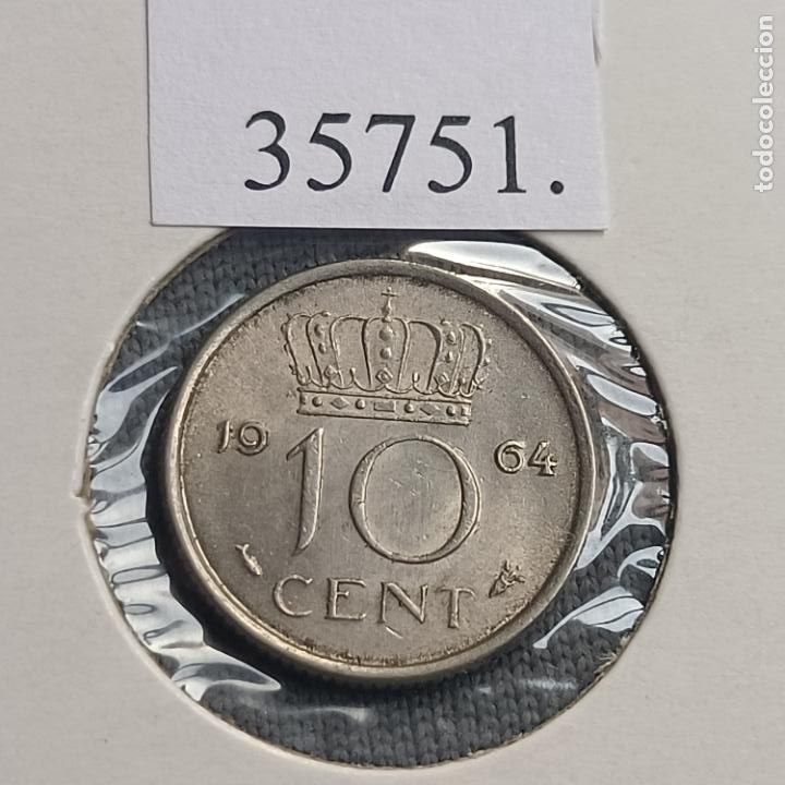 Monedas antiguas de Europa: Holanda 10 centimos 1964 - Foto 2
