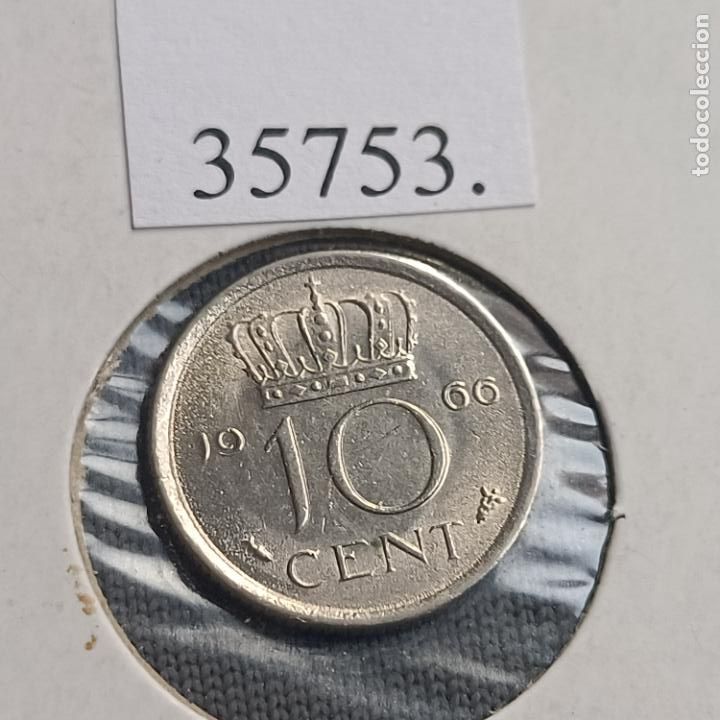Monedas antiguas de Europa: Holanda 10 centimos 1966 - Foto 2