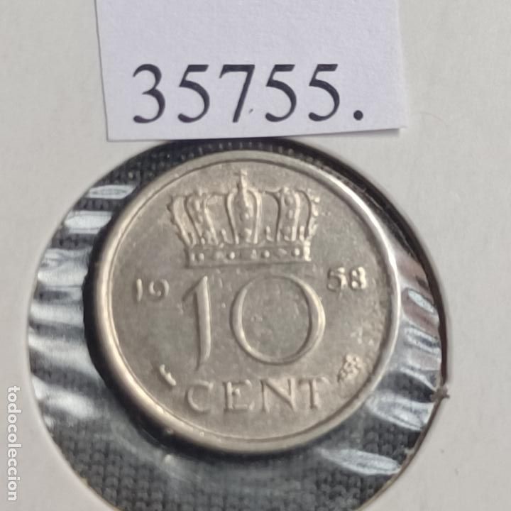 Monedas antiguas de Europa: Holanda 10 centimos 1958 - Foto 2