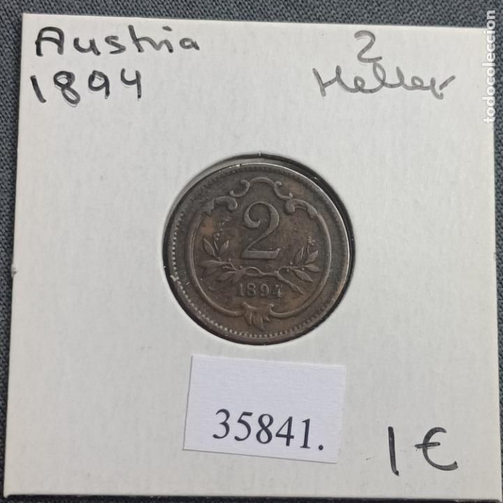 Monedas antiguas de Europa: Austria 2 heller 1894 - Foto 1