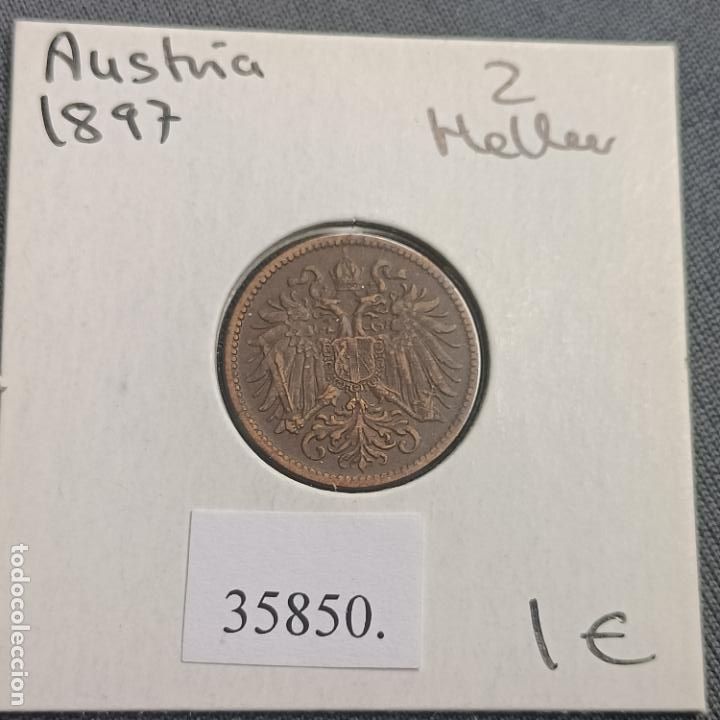 Monedas antiguas de Europa: Austria 2 heller 1897 - Foto 1