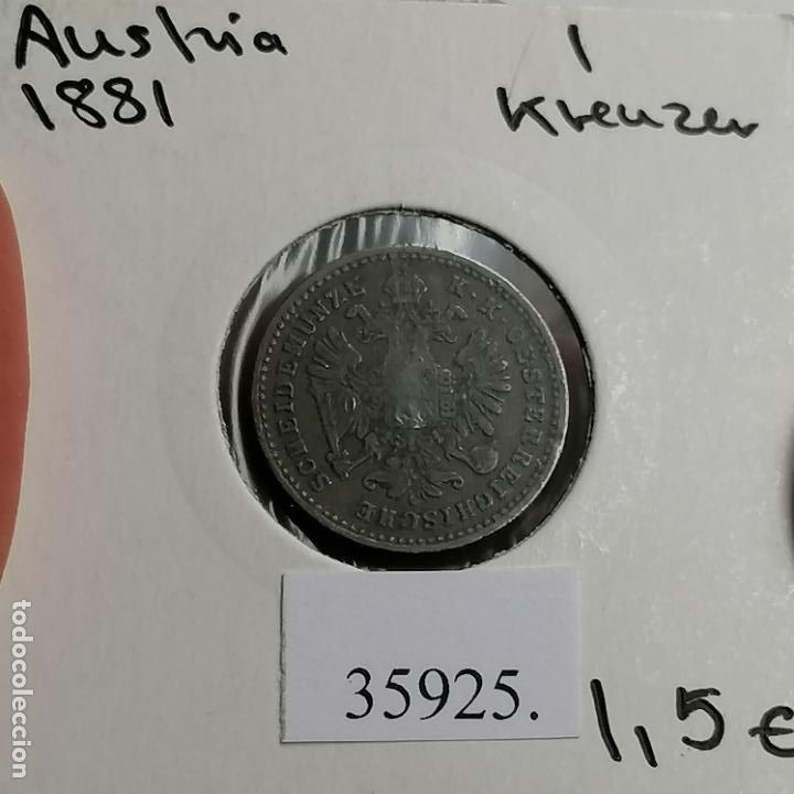 Monedas antiguas de Europa: Austria 1 kreuzer 1881 - Foto 2