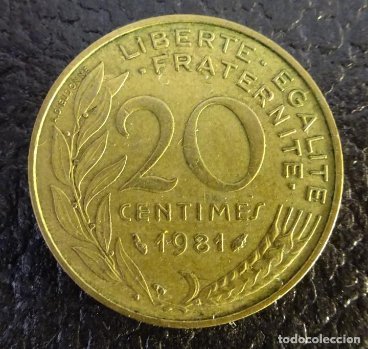 Monedas antiguas de Europa: FRANCIA 20 C&Eacute;NTIMOS 1981 - Foto 2
