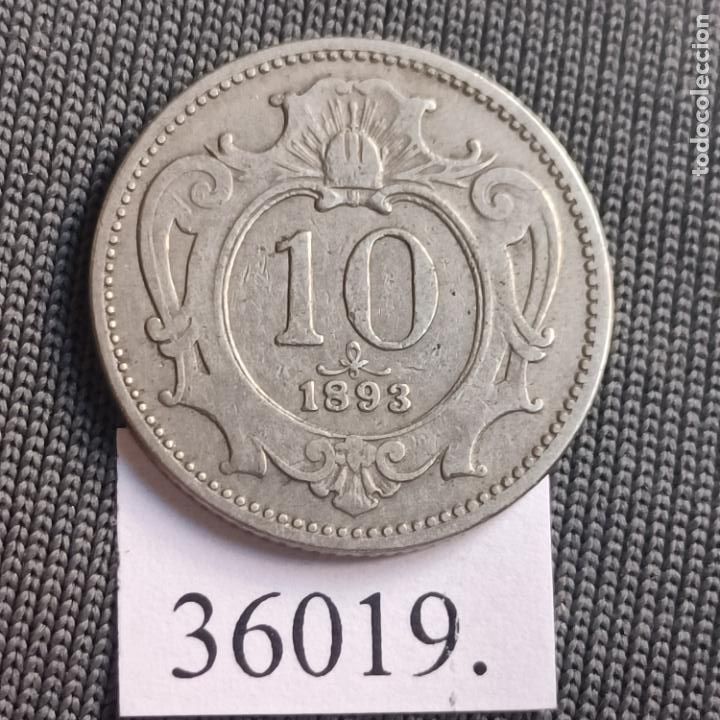 Monedas antiguas de Europa: Austria 10 heller 1893 - Foto 1