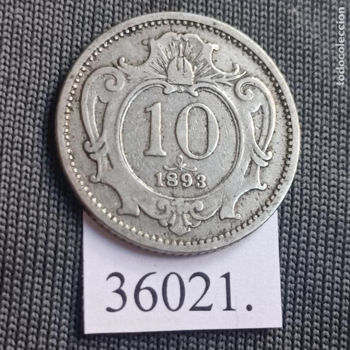 Monedas antiguas de Europa: Austria 10 heller 1893 - Foto 1