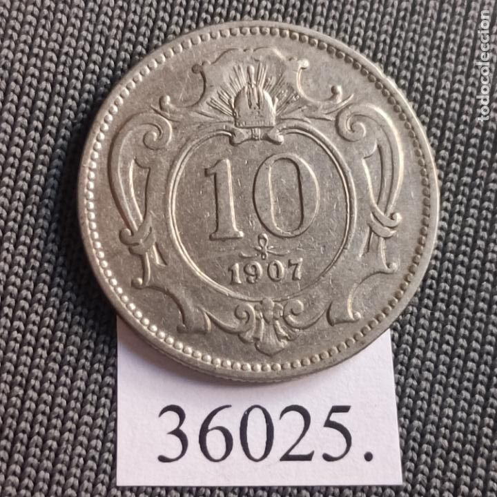 Monedas antiguas de Europa: Austria 10 heller 1907 - Foto 1