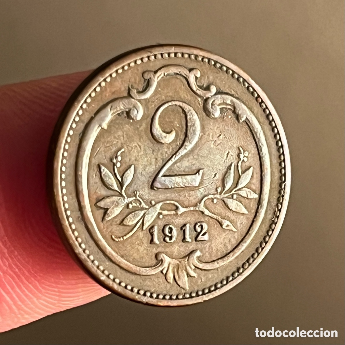 Monedas antiguas de Europa: 2 heller 1912 Austria - Foto 1