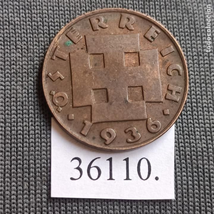 Monedas antiguas de Europa: Austria 2 groschen 1936 - Foto 2