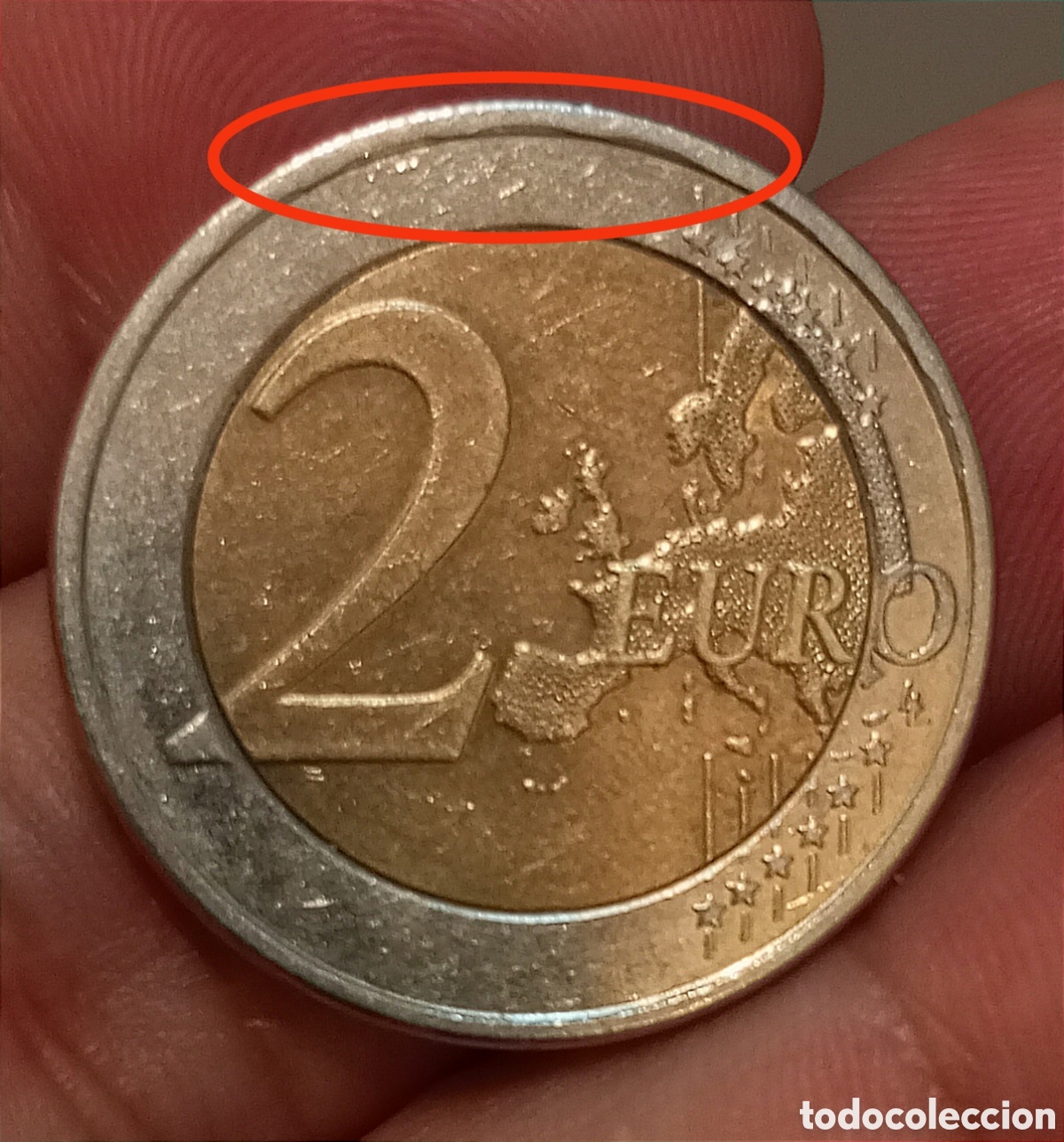 Monedas antiguas de Europa: Moneda CON ERROR de 2&euro;, A&ntilde;o 2008, Chipre. - Foto 2