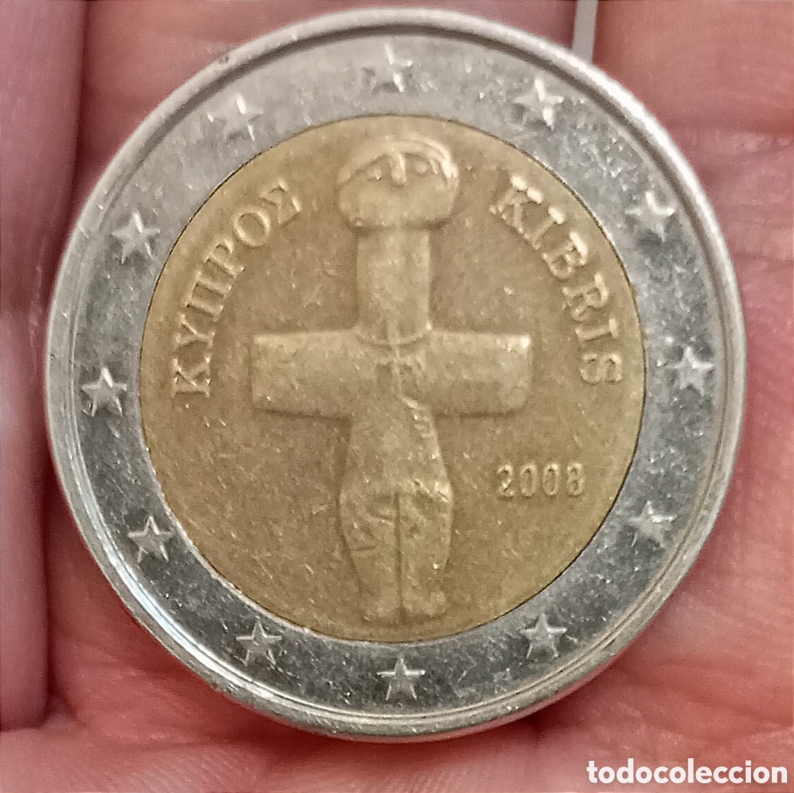 Monedas antiguas de Europa: Moneda CON ERROR de 2&euro;, A&ntilde;o 2008, Chipre. - Foto 3