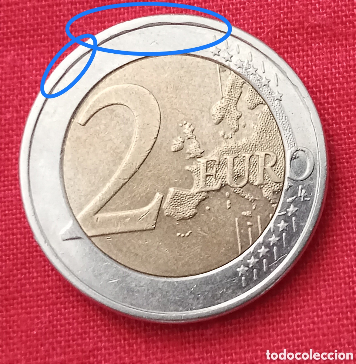 Monedas antiguas de Europa: Moneda CON ERROR de 2&euro;, A&ntilde;o 2008, Chipre. - Foto 5
