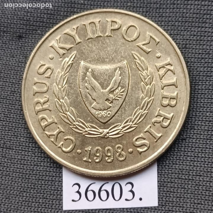 Monedas antiguas de Europa: Chipre 20 c&eacute;ntimos 1998 - Foto 2