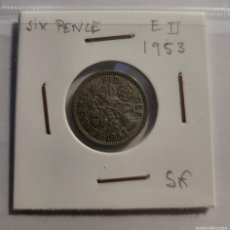 Monedas antiguas de Europa: MONEDA DE REINO UNIDO 1953 ”6 PENIQUES”