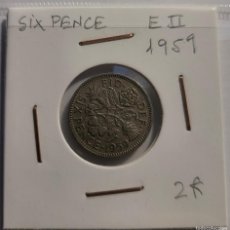 Monedas antiguas de Europa: MONEDA DE REINO UNIDO 1959 ”6 PENIQUES”