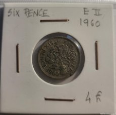 Monedas antiguas de Europa: MONEDA DE REINO UNIDO 1960 ”6 PENIQUES”