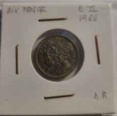 Monedas antiguas de Europa: MONEDA DE REINO UNIDO 1966 ”6 PENIQUES”