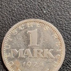 Monedas antiguas de Europa: 1 MARCO 1924-CECA F-ALEMANIA-REP. WEIMAR-PLATA