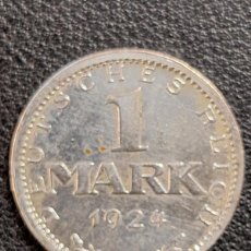 Monedas antiguas de Europa: 1 MARCO 1924-CECA G-ALEMANIA-REP. WEIMAR-PLATA