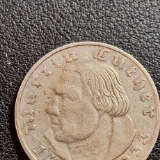 Monedas antiguas de Europa: 2 MARCOS 1933-CECA A-III REICH -ALEMANIA-ANIVERSARIO LUTERO-PLATA