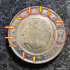 Monedas antiguas de Europa: MONEDA DE 2 EUROS € BELGICA 2003 REY ALBERTO II , FALLO ERROR DE ACUÑACIÓN