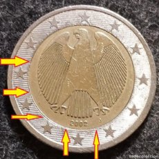 Monedas antiguas de Europa: MONEDA DE 2 EUROS € ALEMANIA 2002 J , AGUILA , CON FALLO ERROR DE ACUÑACIÓN