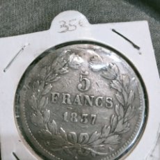 Monedas antiguas de Europa: MONEDA FRANCIA PLATA 1837 CINCO FRANCOS