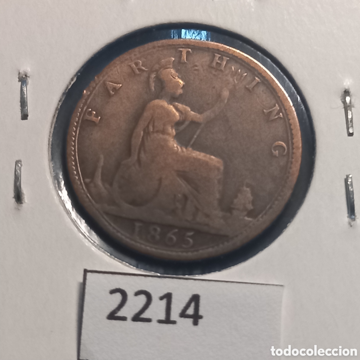 Monedas antiguas de Europa: Gran Breta&ntilde;a farthing 1865 - Foto 2