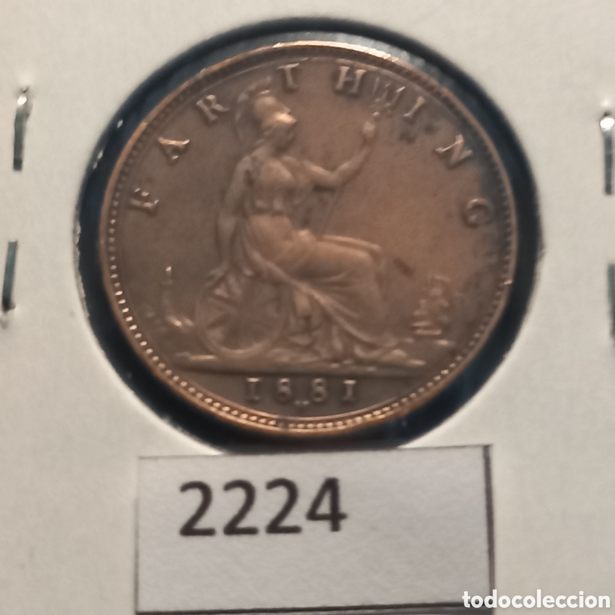 Monedas antiguas de Europa: Gran Breta&ntilde;a farthing 1881 - Foto 2