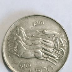 Monedas antiguas de Europa: REPÚBLICA ITALIANA PLATA QUINIENTAS LIRAS 1961