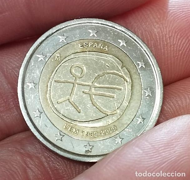 Alte M&uuml;nzen aus Europa: Moneda 2 Euros Espa&ntilde;a 1999-2009 , 10&ordm; Aniversario UEM, Error de acu&ntilde;aci&oacute;n m&uacute;ltiple, Error de ceca