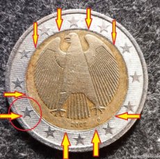 Monedas antiguas de Europa: MONEDA DE 2 EUROS € ALEMANIA 2002 G , AGUILA , CON ERROR FALLO DE ACUÑACION