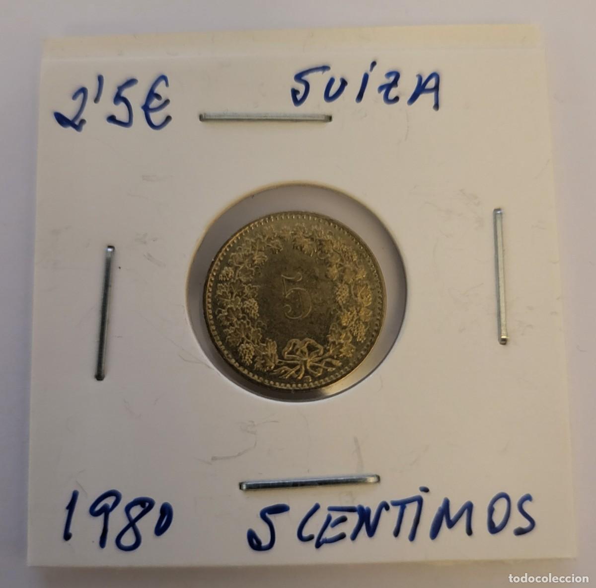 Monedas antiguas de Europa: MONEDA DE SUIZA 1980 &rdquo;5 CENTIMOS&rdquo; - Foto 1